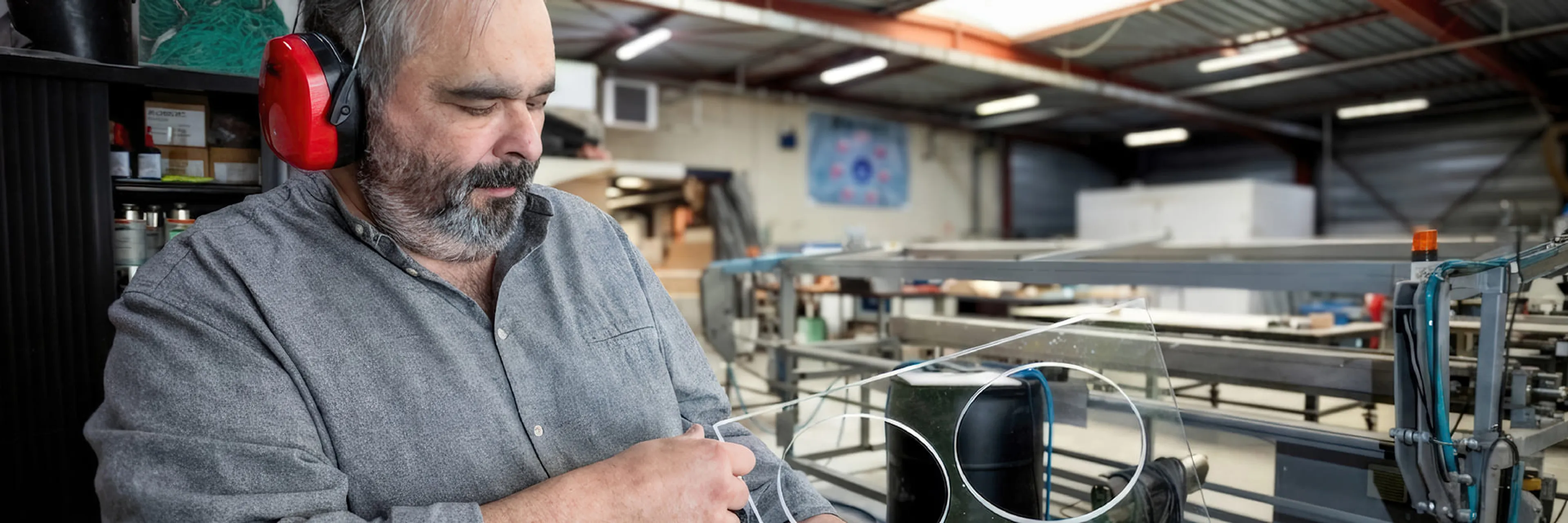 Une personne dans un atelier de fabrication